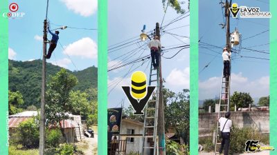 Por indicaciones del alcalde Edvino Hernández, refuerzan trabajos de alumbrado público en localidades de Benito Juárez