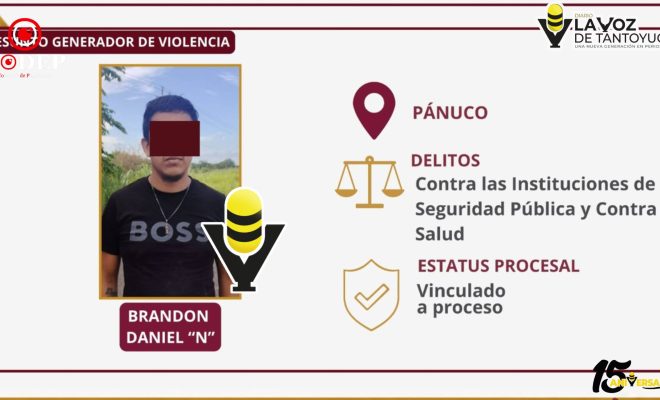 Vinculan a proceso a presunto generador de violencia en Pánuco