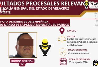 Vinculan a proceso a excomandante de la Policía Municipal de Pánuco