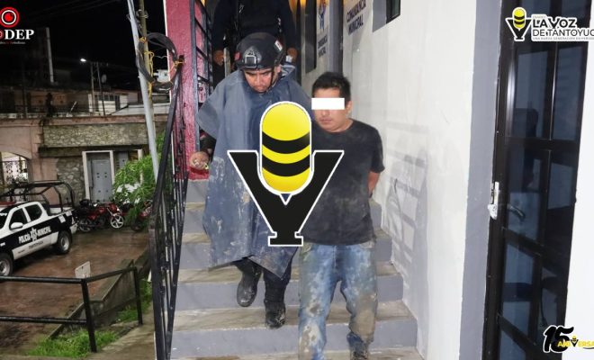 Detienen a hombre por presunta agresión a un vecino, en Tantoyuca