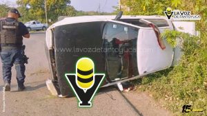 Festejaba el Día del Amor y la Amistad; vuelca ebrio sujeto en Cazones