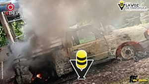 Incendian camioneta en comunidad de Tempoal