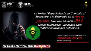 UECS detectó e inhabilitó 311 líneas telefónicas utilizadas para la extorsión en Julio 