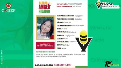 Buscan a menor desaparecida en Huejutla