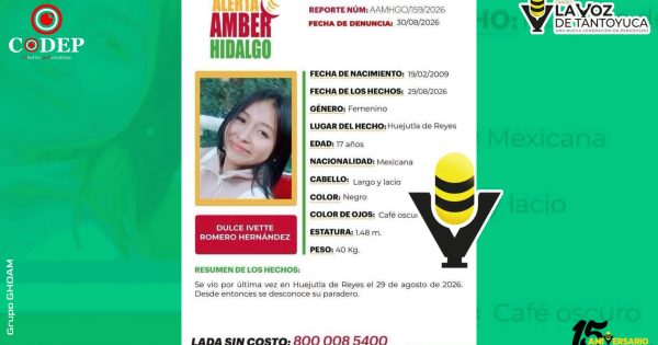 Buscan a menor desaparecida en Huejutla