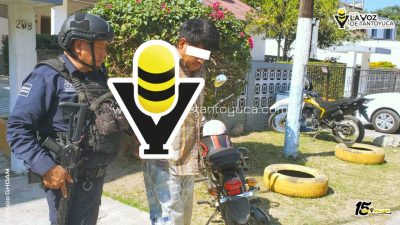 Detienen a hombre en flagrancia por violencia familiar