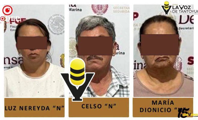 Detienen a profesor, su esposa y su hija durante cateo en Tempoal; aseguran más de 15 millones de pesos