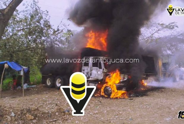 Incendian dos tractocamiones en Tempoal
