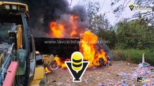 Incendian dos tractocamiones en Tempoal