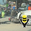 Motociclista resulta lesionado tras ser embestido por un taxi en Huejutla