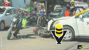 Motociclista resulta lesionado tras ser embestido por un taxi en Huejutla
