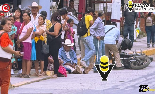Motociclista y acompañante resultan con lesiones mínimas tras aparatosa caída