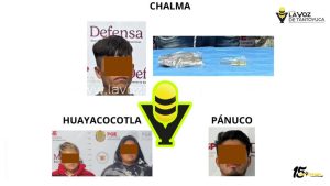 Detenidos en flagrancia y objetos asegurados en operativos de cateos con fuerzas federales y estatales en Chalma, Huayacocotla y Pánuco