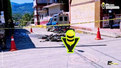 Choque de motos deja dos lesionados en Benito Juárez