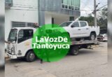 Aseguran grúa “patito” en Tantoyuca