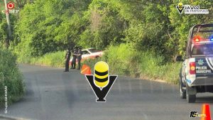 Taxi termina fuera de la carretera en Tamalín; no hubo lesionados