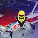 Taxi es localizado abandonado tras accidente en Tantoyuca