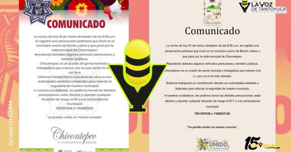 Persecución policiaca en Chicontepec deja solo daños materiales