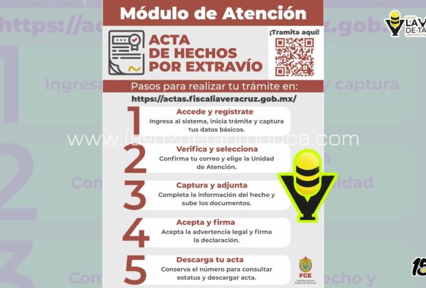 Fiscalía de Veracruz habilita plataforma para expedición de constancias por extravío