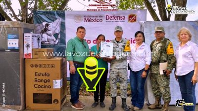 Coordinan esfuerzos en Tempoal para entregar enseres domésticos a damnificados por lluvias