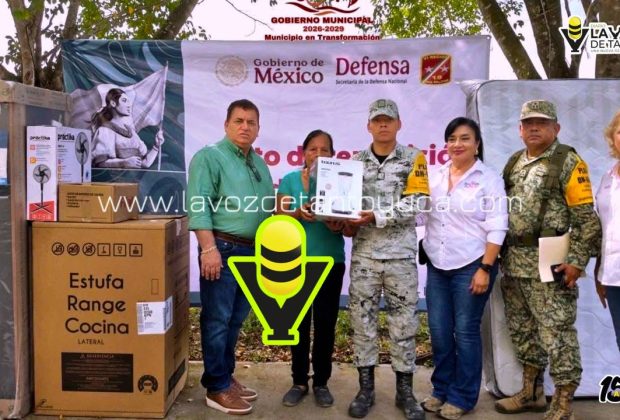 Coordinan esfuerzos en Tempoal para entregar enseres domésticos a damnificados por lluvias