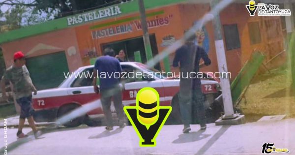 Taxista resulta ileso tras chocar contra un cerco, en Tempoal