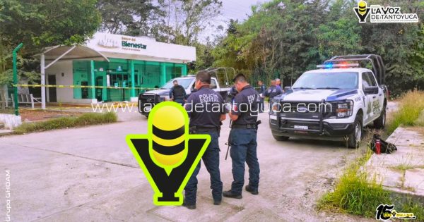 Intentan robar cajero del Banco del Bienestar en Huejutla