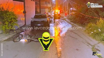 Motociclista derrapa y resulta seriamente lesionado en la Colonia Santa Fe