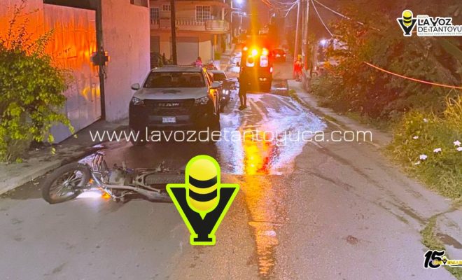 Motociclista derrapa y resulta seriamente lesionado en la Colonia Santa Fe
