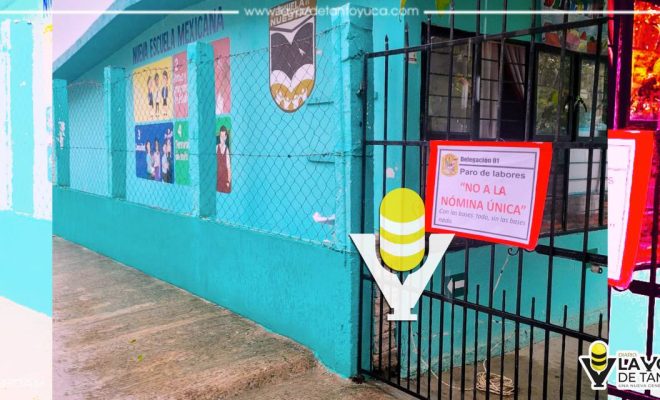 Docentes realizan paro laboral en Platón Sánchez