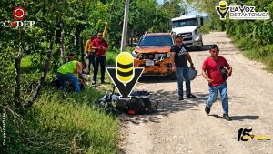 Accidente en camino de terracería deja a motociclista lesionado en Las Conchitas