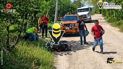 Accidente en camino de terracería deja a motociclista lesionado en Las Conchitas