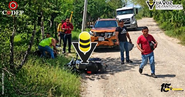 Accidente en camino de terracería deja a motociclista lesionado en Las Conchitas