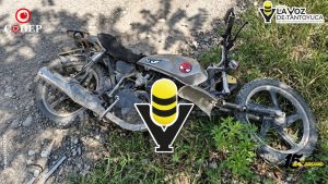 Accidente en camino de terracería deja a motociclista lesionado en Las Conchitas