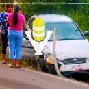 Vehículo termina fuera de la cinta asfáltica en Tepetzintla