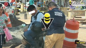 Motociclista es intervenido por circular sin casco en Tantoyuca