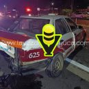 ¡Choque brutal entre taxis en la México–Tuxpan termina con una unidad volcada y abandonada!