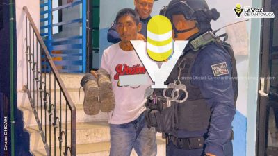 Cae “El Viejón” por apedrear viviendas en Tantoyuca