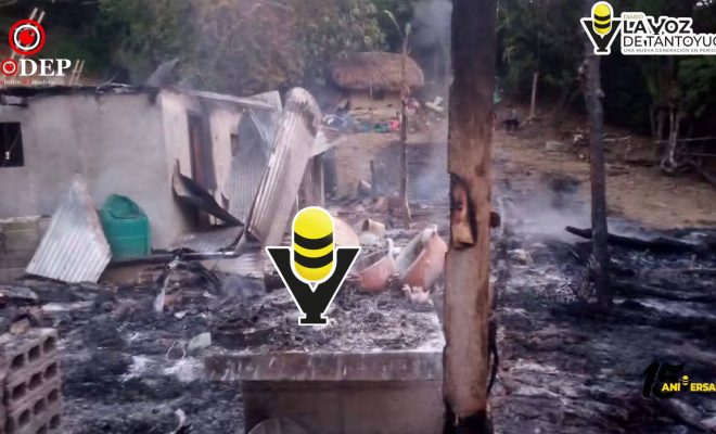 Familia pierde su vivienda tras incendio durante la madrugada en Platón Sánchez