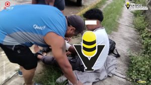 Joven motociclista resulta lesionado tras sufrir caída en Tempoal