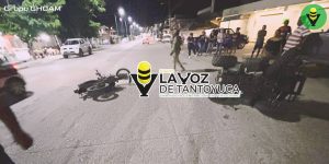 Abuelita resulta lesionada en choque de motos
