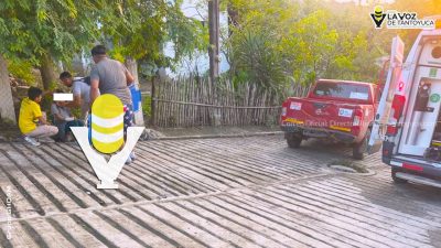 Protección Civil Municipal de Tempoal atiende a fémina lesionada en accidente de moto