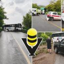 Carambola vehicular en la Tuxpan - Tampico deja cuantiosos daños materiales y una persona lesionada