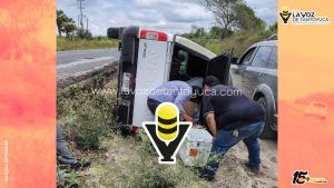 Volcadura moviliza a cuerpos de emergencia en la Pánuco - Tempoal