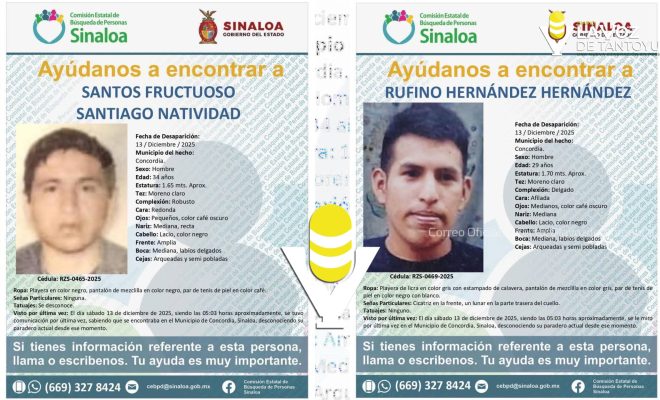 Desaparecen 6 vecinos de Jaltocán en Sinaloa; emiten ficha de búsqueda