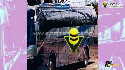 Abandonan autobús robado de Omnibus de México en comunidad de Ixcatepec