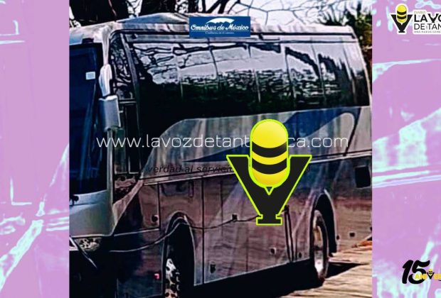 Abandonan autobús robado de Omnibus de México en comunidad de Ixcatepec