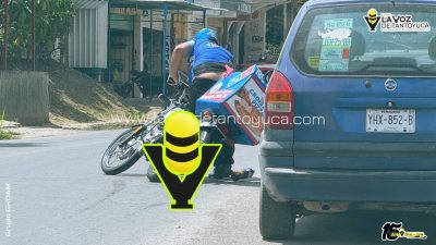 Joven empleado de una pizzería resulta ileso tras accidente vial