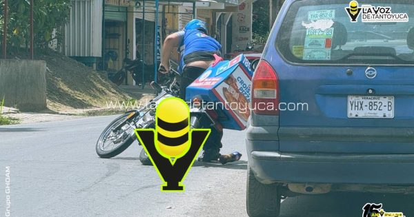 Joven empleado de una pizzería resulta ileso tras accidente vial