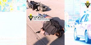 Motociclista resulta lesionado en aparatoso accidente 